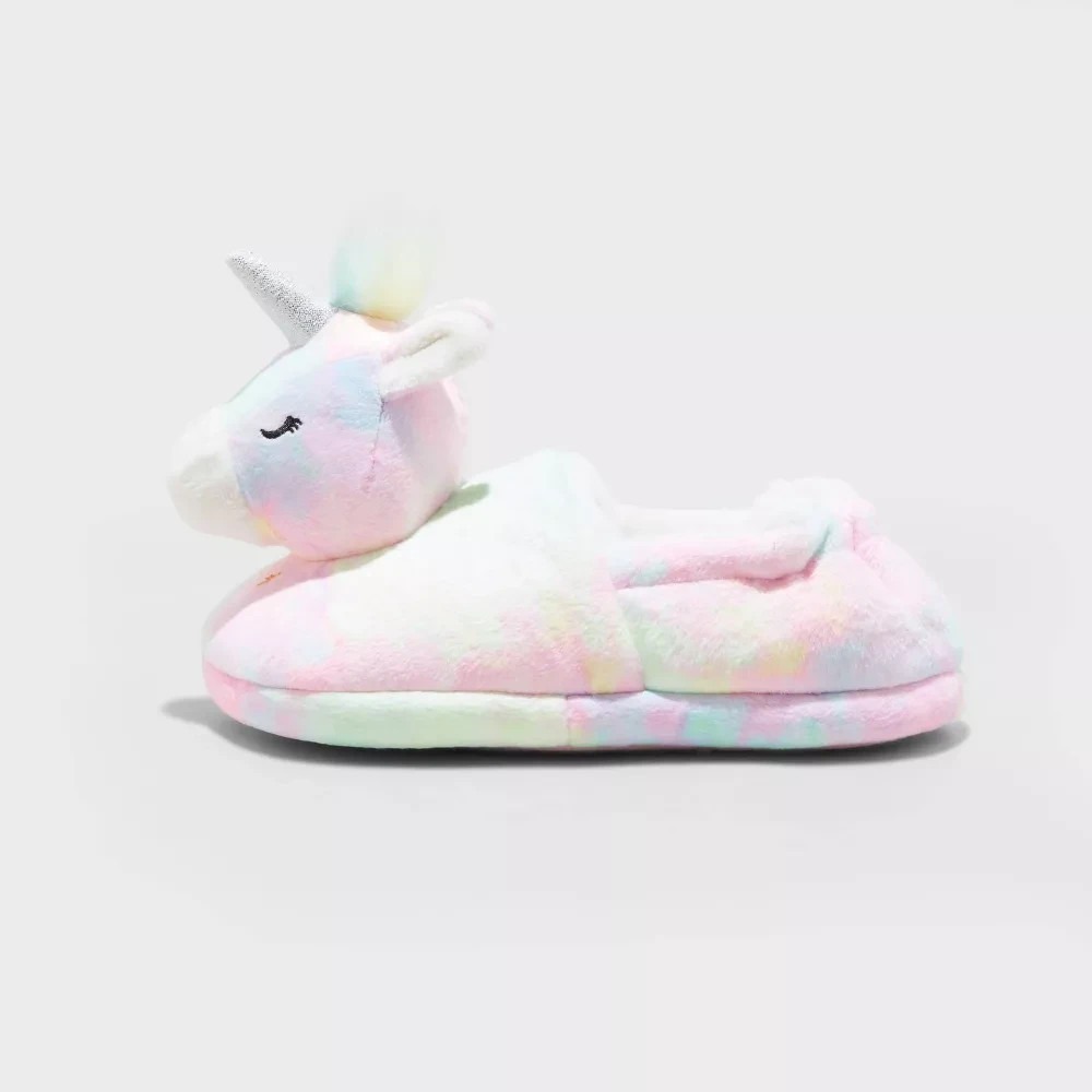 Toddler Girls Cat & Jack Unicorn Slippers Pink 5/6‎ New With Tags